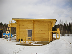 Каменно-деревянный дом по проекту Parlamentin vieraana площадью 247 кв. м., Калужская область, Малоярославецкий район